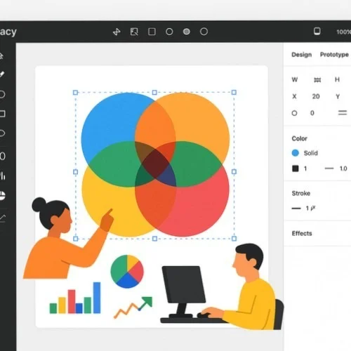 Creating 4 set Venn diagram in Lunacy software