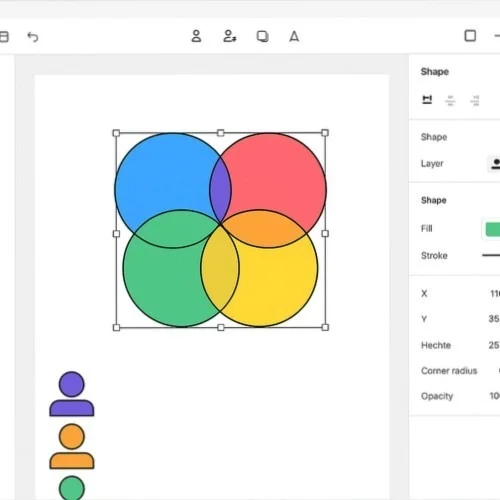 Venn diagram shape editing in Lunacy