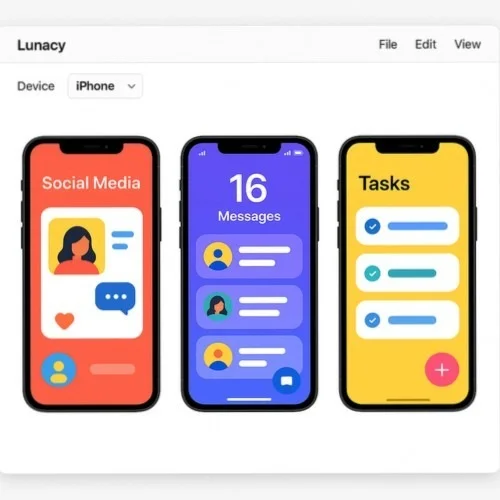 Mobile app design tools interface