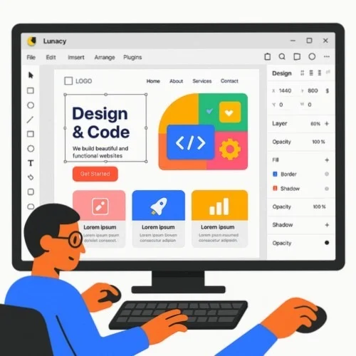 App Wireframe Design in Lunacy