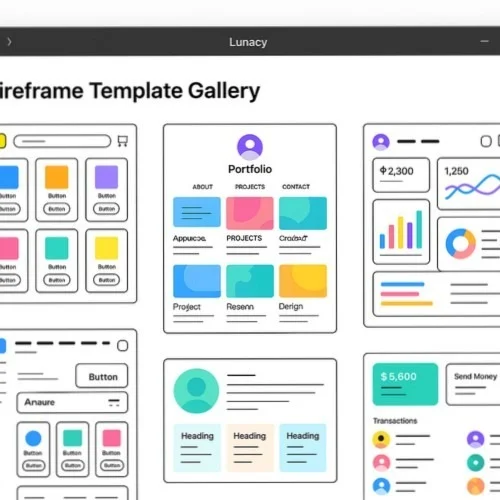 App wireframe templates in Lunacy