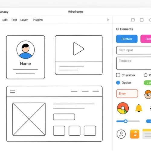 Wireframe components library in Lunacy