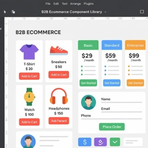 B2B Ecommerce Design Components in Lunacy