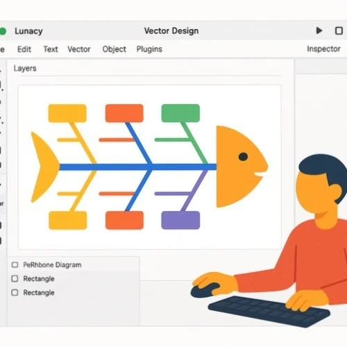 Blank Fishbone Diagram Template in Lunacy