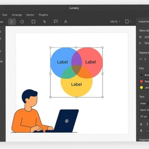 Blank Venn Diagram 3 Circles in Lunacy Design Software