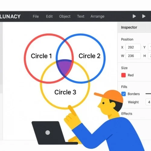 Blank Venn Diagram Template Creation in Lunacy