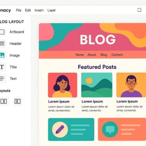 Blog layout design tools in Lunacy