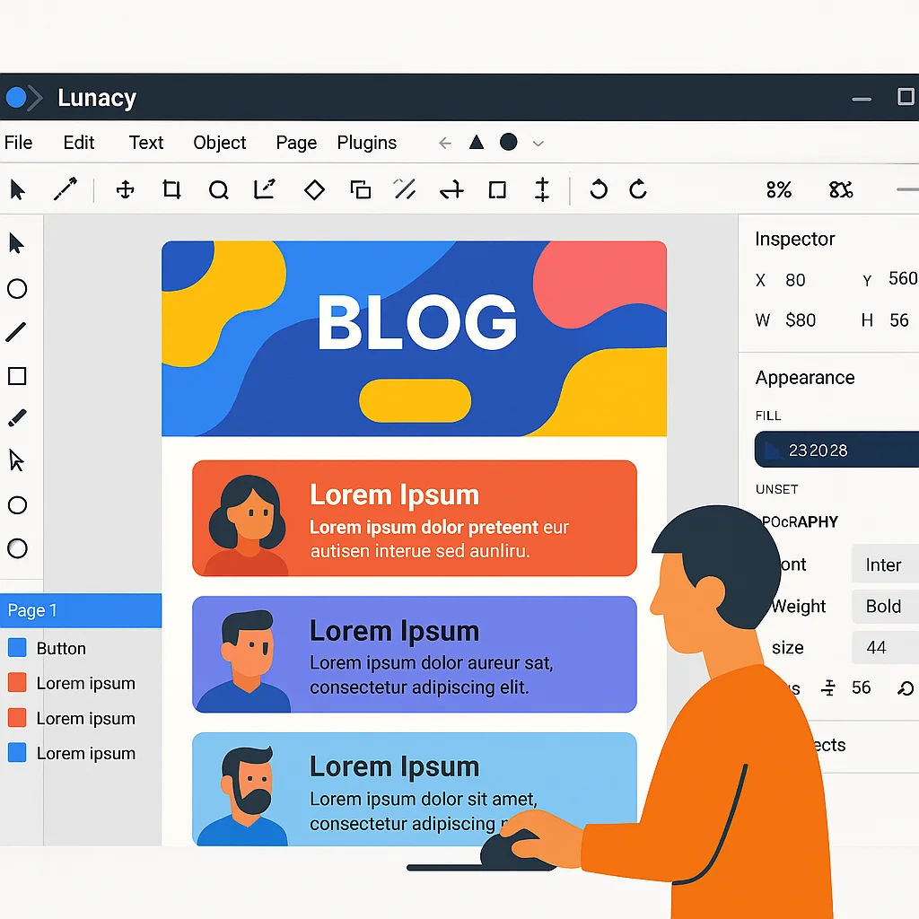 Blog Website Design | Create Professional Blog Layouts with Lunacy