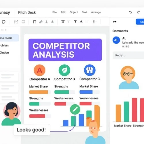 Collaborative pitch deck development in Lunacy