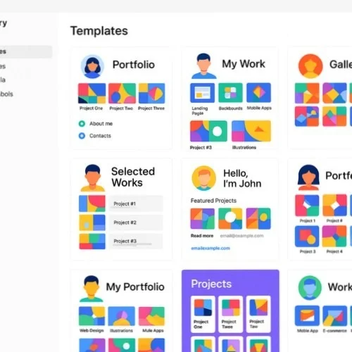Portfolio design assets in Lunacy
