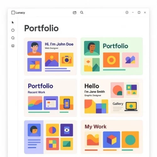 Portfolio website templates in Lunacy