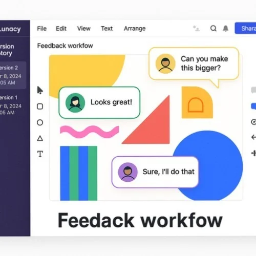Integrated feedback and version control in Lunacy