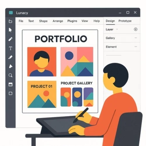 Lunacy Design Portfolio Creation Interface