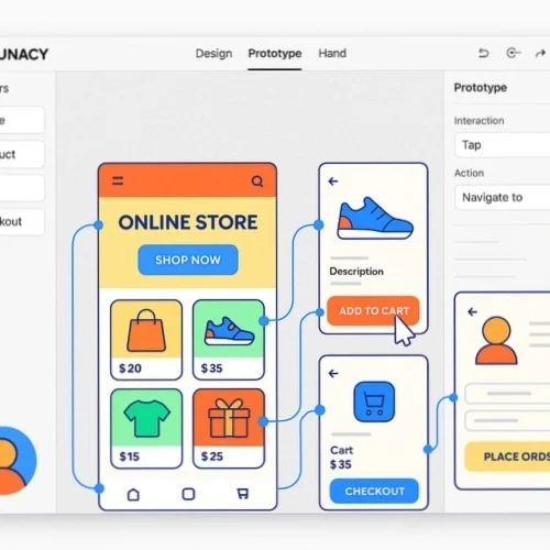 Ecommerce prototyping in Lunacy