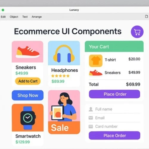 Ecommerce UI components in Lunacy