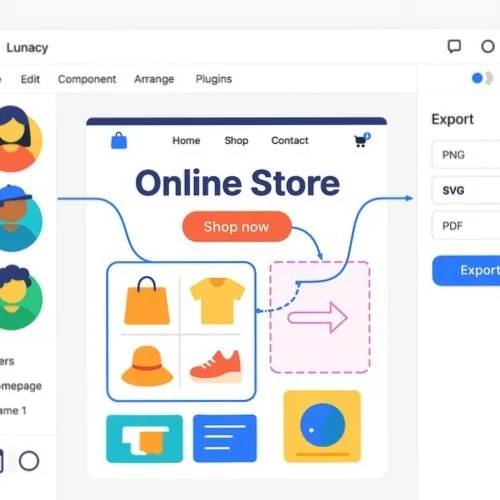 Ecommerce design-to-development workflow in Lunacy