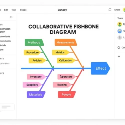 Collaborative fishbone diagram workflow
