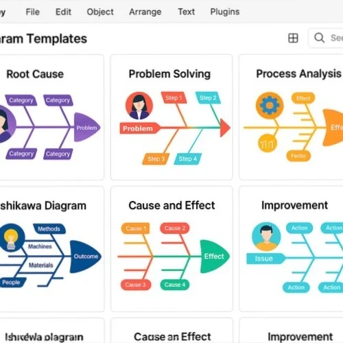 Fishbone diagram templates in Lunacy