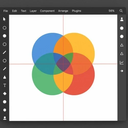 Four circle venn diagram tools in Lunacy
