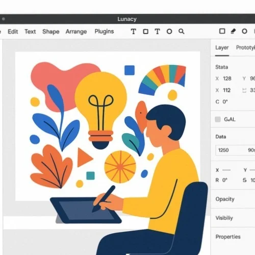 Lunacy Graphic Design App Interface