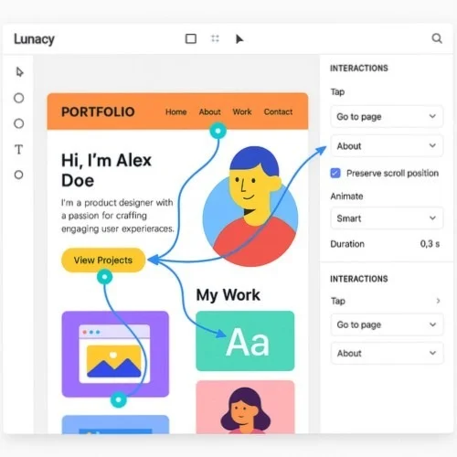 Interactive portfolio prototyping