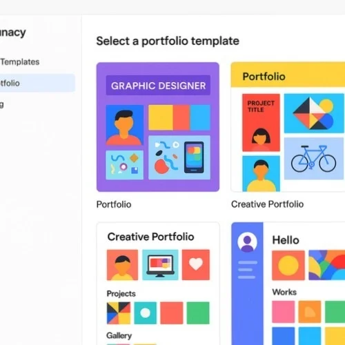 Portfolio website templates in Lunacy