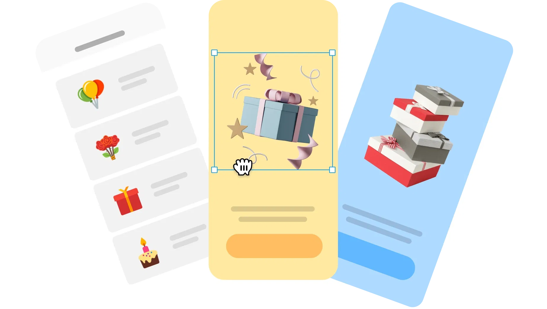 app mockup in Lunacy