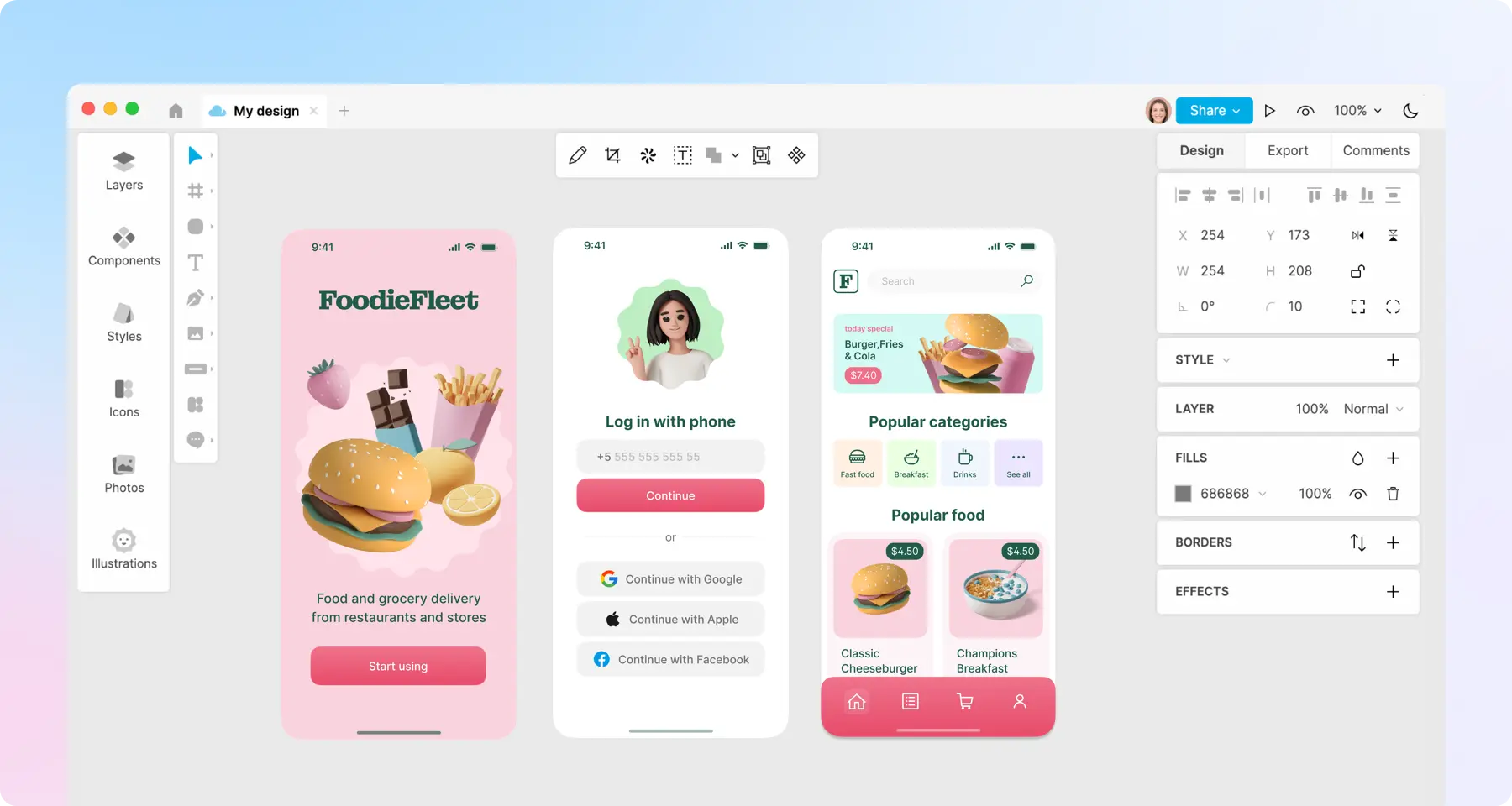 UX design in Lunacy