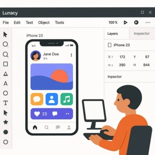 iPhone 14 Mockup Design in Lunacy