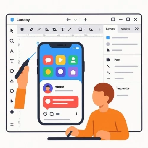 iPhone 15 Mockup Design in Lunacy