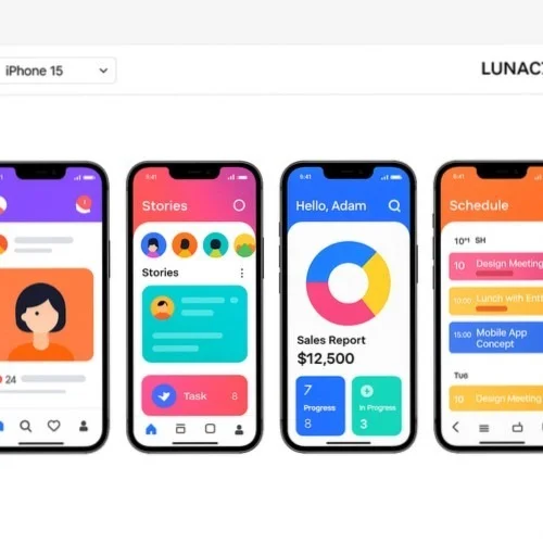iPhone 15 Mockup Templates in Lunacy