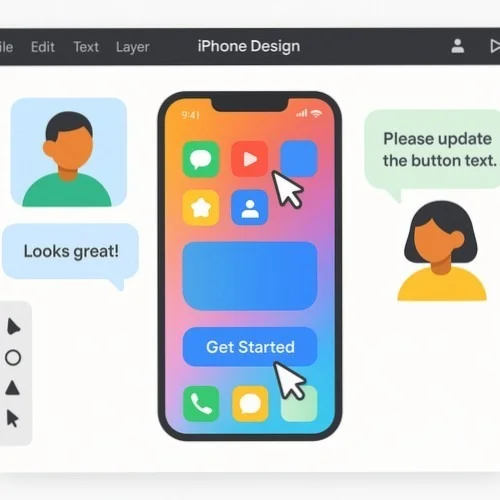Collaborative iPhone 16 mockup creation