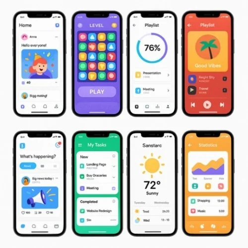 iOS UI components and templates in Lunacy