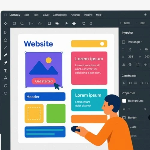 Lunacy Landing Page Wireframe Tool