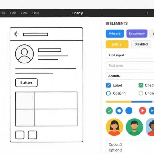 Professional wireframing tools interface