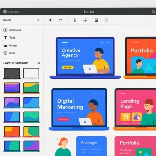 Device mockup templates in Lunacy