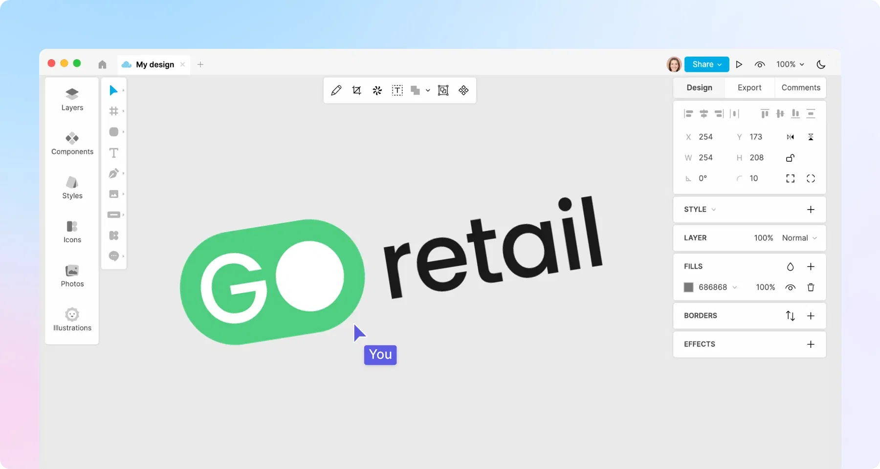 Logo design in Lunacy