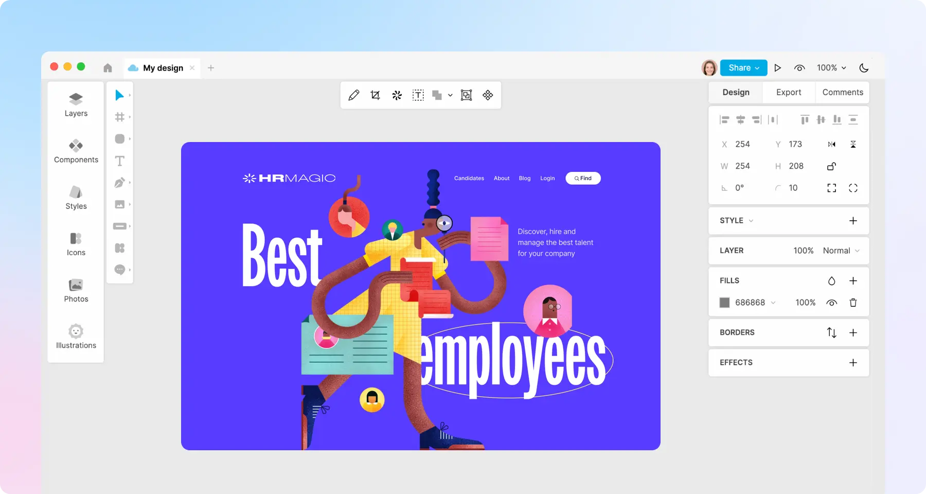 Prototyping design in Lunacy