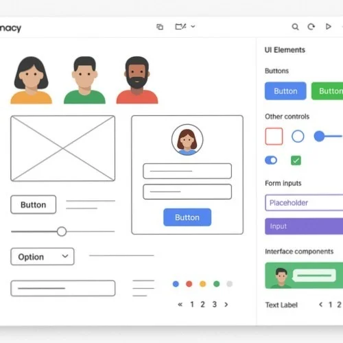Mid fidelity wireframe components in Lunacy