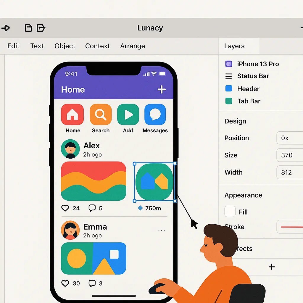 Lunacy Mobile App UI Design Software