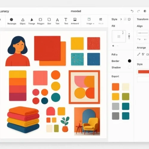 Mood board creation tools in Lunacy