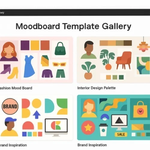 Mood board templates and image library