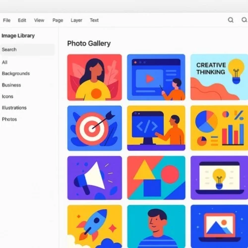 Lunacy's built-in image library for moodboards