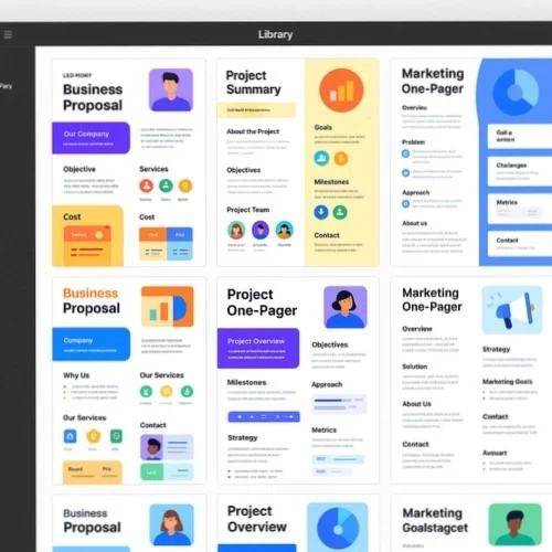 One pager design templates in Lunacy