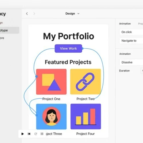 Interactive portfolio prototyping in Lunacy