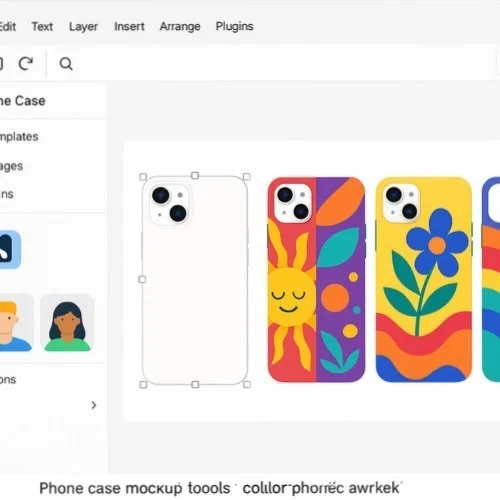 Phone case mockup templates in Lunacy