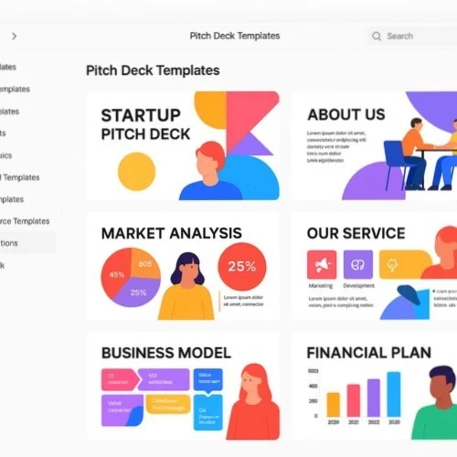 Pitch deck templates in Lunacy