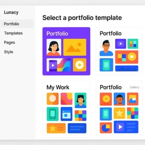 Portfolio design templates in Lunacy