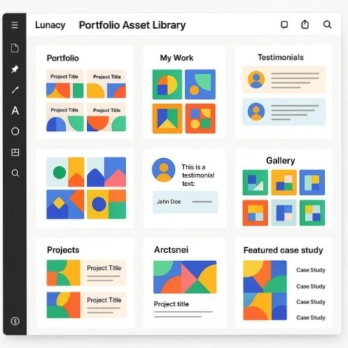 Portfolio design assets in Lunacy