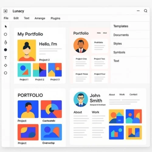 Portfolio website templates in Lunacy